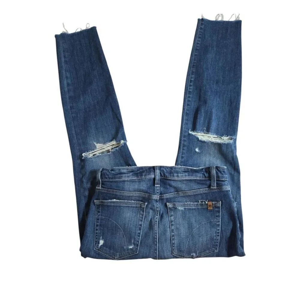 ​Joe's Jeans The Charlie High Rise Skinny Ankle Distressed Raw Hem Size 29